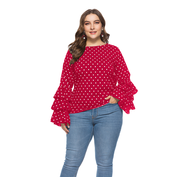 plus size t-shirt autumn women clothing o-neck long sleeve blouse loose dot printed trends fits 5xl 6xl, Black
plus size t-shirt autumn women clothing o-neck long sleeve blouse loose dot printed trends fits 5xl 6xl, Black