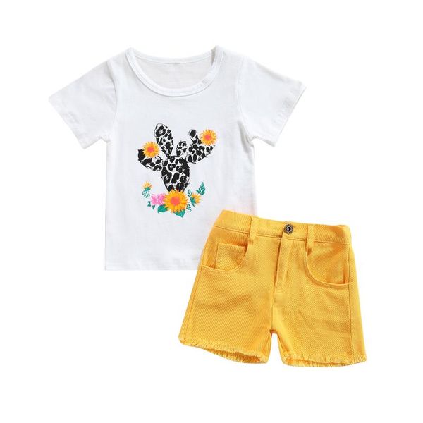 clothing sets 2021 0-5y girls casual clothes set summer floral and cactus printed pattern short sleeve t-shirt solid color shorts, White
clothing sets 2021 0-5y girls casual clothes set summer floral and cactus printed pattern short sleeve t-shirt solid color shorts, White