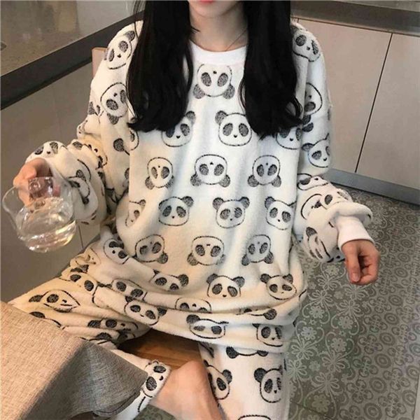 autumn winter sleep lounge pajama women sleepwear long sleeved korean set warm flannel cartoon pyjamas thin velvet girls, Black;red 
autumn winter sleep lounge pajama women sleepwear long sleeved korean set warm flannel cartoon pyjamas thin velvet girls, Black;red