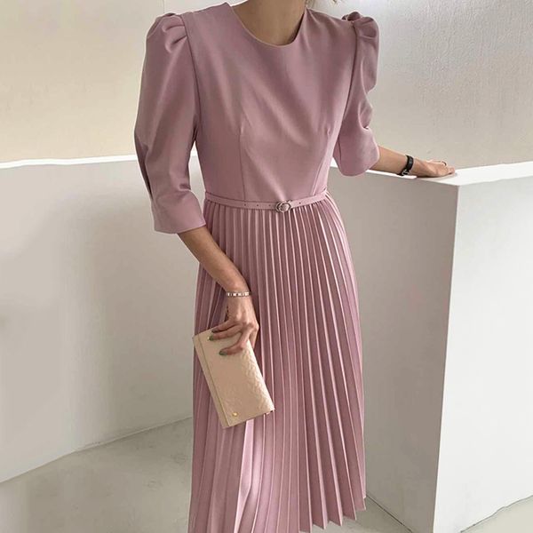 women khaki casual sashes pleated long dress round neck half puff sleeve loose fashion spring summer 2f0518 210510, Black;gray
women khaki casual sashes pleated long dress round neck half puff sleeve loose fashion spring summer 2f0518 210510, Black;gray