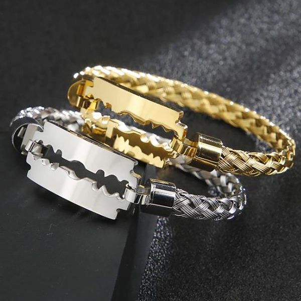 bangle 6mm thick braided chain cuff bracelets blade for men luxury hiphop gold stainless steel male jewellery accessories gifts, Black
bangle 6mm thick braided chain cuff bracelets blade for men luxury hiphop gold stainless steel male jewellery accessories gifts, Black