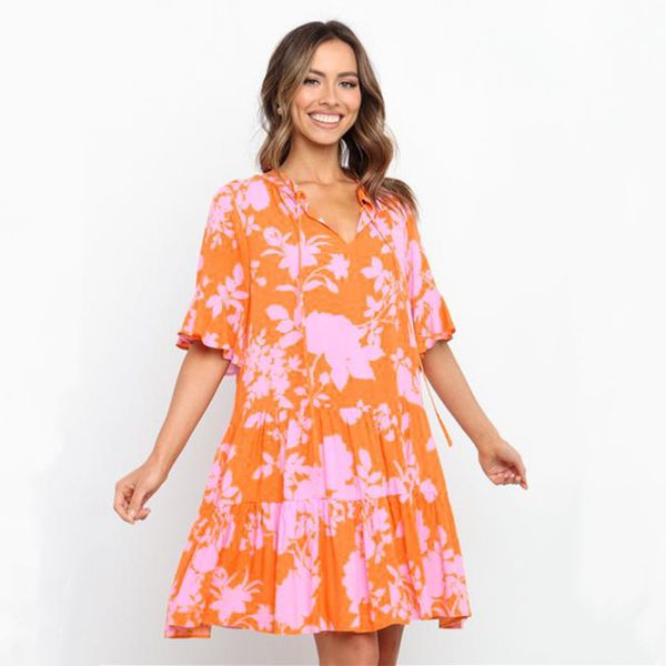 women's v-neck lace-up leopard print flower print stitching loose dresses fashion lotus sleeve casual a-line pullover dress 210423, Black;gray
women's v-neck lace-up leopard print flower print stitching loose dresses fashion lotus sleeve casual a-line pullover dress 210423, Black;gray