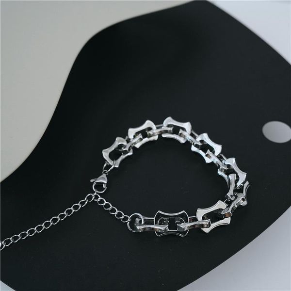 link, chain fashion bracelet hip hop metal keel tide men's alloy geometric wild, Black
link, chain fashion bracelet hip hop metal keel tide men's alloy geometric wild, Black