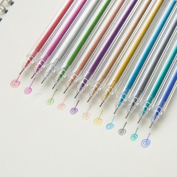 gel pens 12 colors/set high gloss metallic pen glitter color flash marker drawing diy scrapbook journal stationery school
gel pens 12 colors/set high gloss metallic pen glitter color flash marker drawing diy scrapbook journal stationery school
