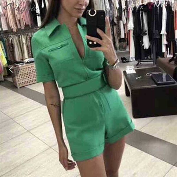 summer casual ladies green pink jumpsuit shorts star party bodycon lapel sleeve belt 210525, Black;white
summer casual ladies green pink jumpsuit shorts star party bodycon lapel sleeve belt 210525, Black;white