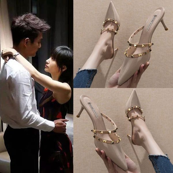 luxury shoes slipper women wear rivet pointed high-heeled semi baotou sandals in the summer of 2021, Black
luxury shoes slipper women wear rivet pointed high-heeled semi baotou sandals in the summer of 2021, Black