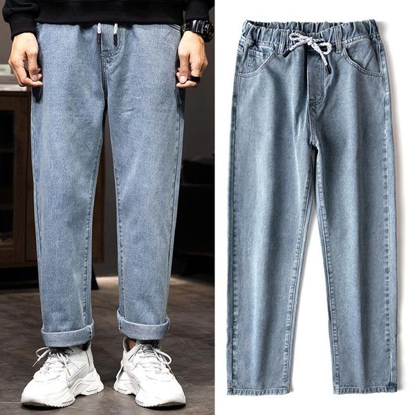 men's jeans 2021 european and american college students pure color casual straight pants, Blue
men's jeans 2021 european and american college students pure color casual straight pants, Blue