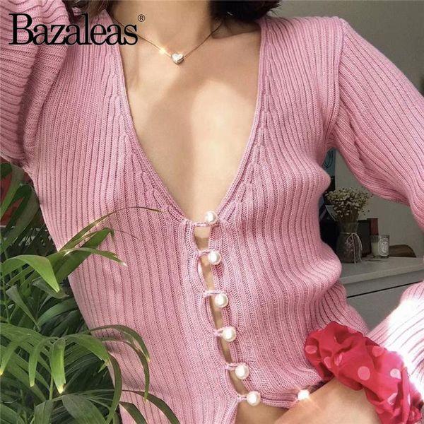 women's sweaters bazaleas chic pink pull femme vintage pearl buttons women knitted cardigan basic slim sweater drop, White;black
women's sweaters bazaleas chic pink pull femme vintage pearl buttons women knitted cardigan basic slim sweater drop, White;black
