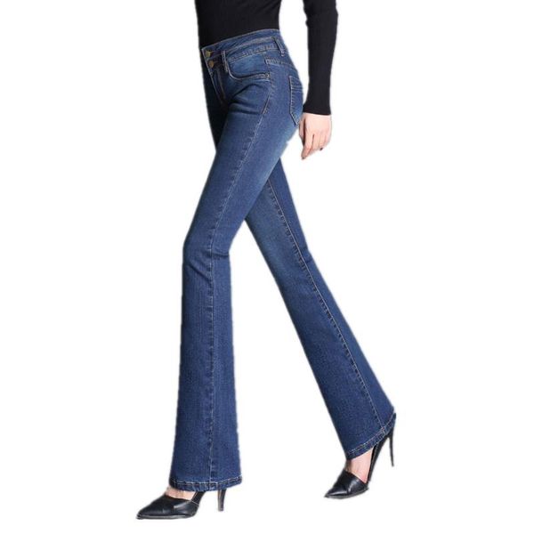 women's jeans 2021 spring and autumn high waist micro-la slim slimming large size straight flared pants trousers, Blue
women's jeans 2021 spring and autumn high waist micro-la slim slimming large size straight flared pants trousers, Blue