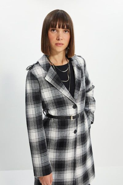 women's jackets trendyol arched plaid stamp coat twoaw22kb0148, Black;brown
women's jackets trendyol arched plaid stamp coat twoaw22kb0148, Black;brown