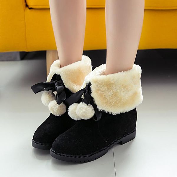 women snow boots flat lace up winter plus size platform ladies warm shoes flock fur women's suede ankle ww3, Black
women snow boots flat lace up winter plus size platform ladies warm shoes flock fur women's suede ankle ww3, Black