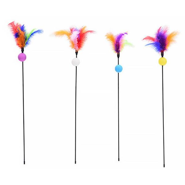 4pcs cat stick rainbow long rod feather with rustling ball toy kitten chaser teaser interactive play game wand toys random color
4pcs cat stick rainbow long rod feather with rustling ball toy kitten chaser teaser interactive play game wand toys random color