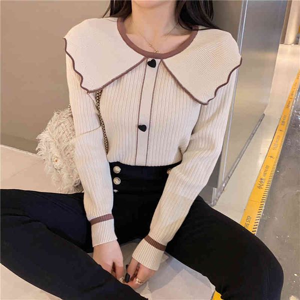 sweater sweet autumn winter sweater long sleeve jacket women lotus leaf won celebrity network clown korean version training for one month, White;black
sweater sweet autumn winter sweater long sleeve jacket women lotus leaf won celebrity network clown korean version training for one month, White;black