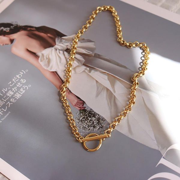 pendant necklaces italian style coarse ore collarbone neck chain buckle design titanium steel necklace plating gold does not fade, Silver
pendant necklaces italian style coarse ore collarbone neck chain buckle design titanium steel necklace plating gold does not fade, Silver