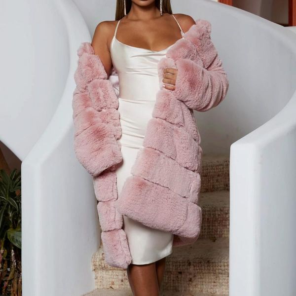women's fur & faux long coats women fashion covered button patchwork jackets casual female ladies, Black
women's fur & faux long coats women fashion covered button patchwork jackets casual female ladies, Black