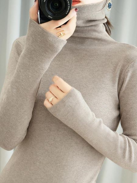 fashion turtleneck sweater women's autumn winter thicken long sleeve all-match loose knitted base sweaters, White;black
fashion turtleneck sweater women's autumn winter thicken long sleeve all-match loose knitted base sweaters, White;black