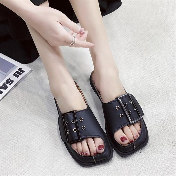 slippers open toe sandals women's 2021 summer korean style student flat fashion casual outdoor buckle for women a655, Black
slippers open toe sandals women's 2021 summer korean style student flat fashion casual outdoor buckle for women a655, Black