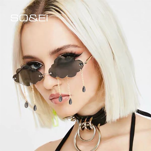 designer sunglasses so&ei fashion unique rimless cloud shape water drops pendant women clear ocean lens eyewear female sun glasses shades, White;black
designer sunglasses so&ei fashion unique rimless cloud shape water drops pendant women clear ocean lens eyewear female sun glasses shades, White;black