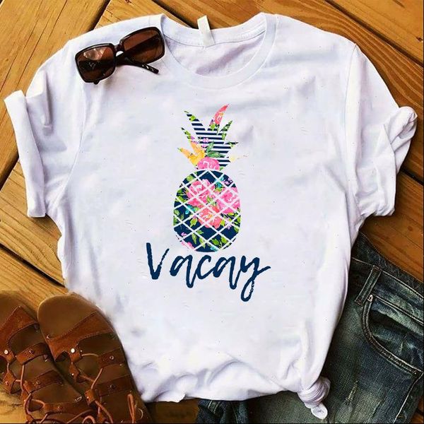 vacay pineapple printed short sleeve womens loose tee clothes graphic, White
vacay pineapple printed short sleeve womens loose tee clothes graphic, White