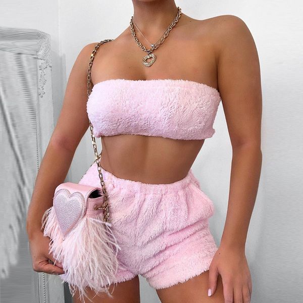 women's tracksuits autumn 2 piece shorts strapless solid color fuzzy sleeveless sets casual women clothing, Gray
women's tracksuits autumn 2 piece shorts strapless solid color fuzzy sleeveless sets casual women clothing, Gray