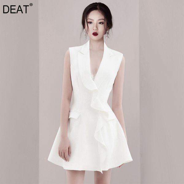 deat women white ruffles pockets a-line office lady high dress new v-neck sleeveless slim fit fashion tide summer 7e0050 210428, Black;gray
deat women white ruffles pockets a-line office lady high dress new v-neck sleeveless slim fit fashion tide summer 7e0050 210428, Black;gray