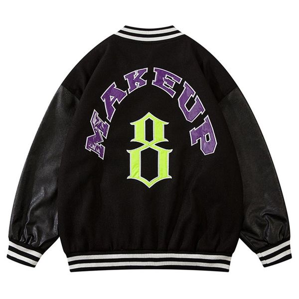men's jackets punk bomber jacket baseball coats mens streetwear hip hop letter print color block varsity loose unisex, Black;brown
men's jackets punk bomber jacket baseball coats mens streetwear hip hop letter print color block varsity loose unisex, Black;brown