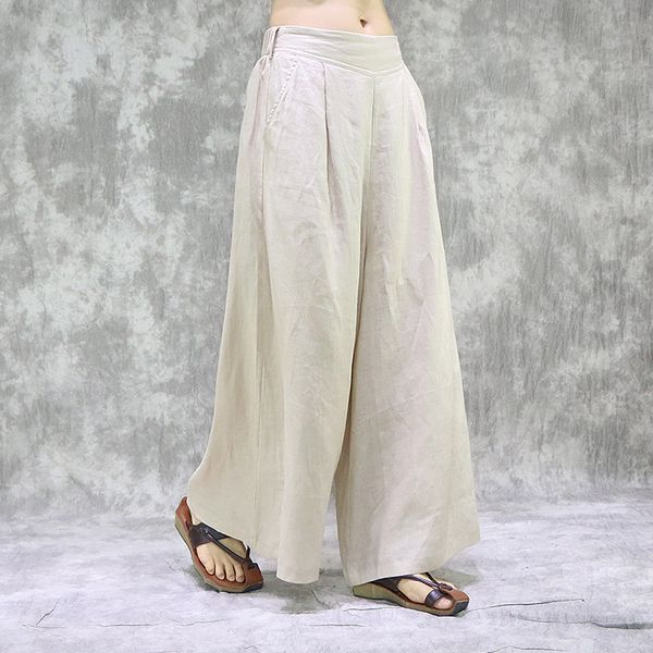 johnature women full length solid color elastic waist cotton linen wide leg pants summer loose leisure all-match pants 210521, Black;white
johnature women full length solid color elastic waist cotton linen wide leg pants summer loose leisure all-match pants 210521, Black;white