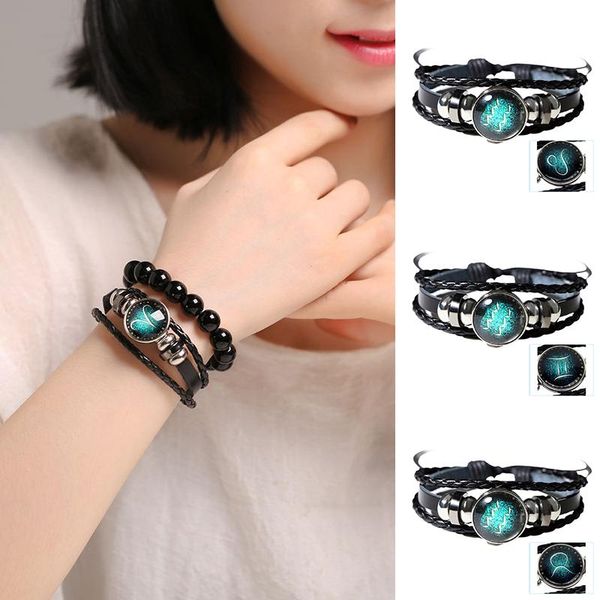 luminous bracelet with 12 zodiac signs in alloy and leather fashion unique diy for all types of people lxh link, chain, Black
luminous bracelet with 12 zodiac signs in alloy and leather fashion unique diy for all types of people lxh link, chain, Black