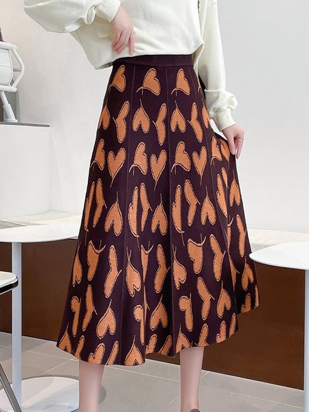 skirts tigena women knitted long skirt 2021 autumn winter heart pattern print a line high waist midi female black white brown
skirts tigena women knitted long skirt 2021 autumn winter heart pattern print a line high waist midi female black white brown
