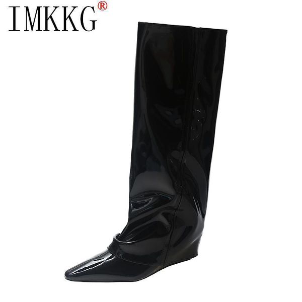 boots dropship platform wedges slip-on shoes super heel knee-high elegant pleated autumn comfy woman, Black
boots dropship platform wedges slip-on shoes super heel knee-high elegant pleated autumn comfy woman, Black