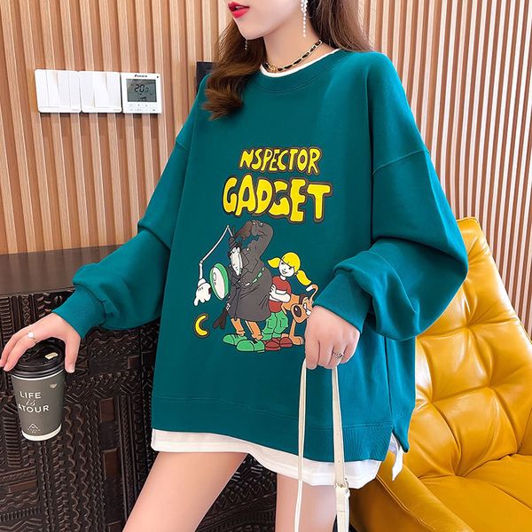 sweater thin loose large women's clothing 2021 autumn korean round neck student long sleeve coat, Black
sweater thin loose large women's clothing 2021 autumn korean round neck student long sleeve coat, Black