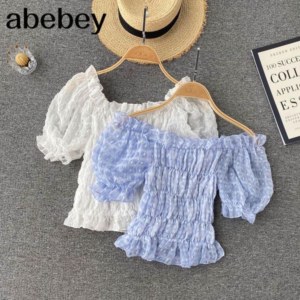 women's blouses & shirts women sweet korean blouse puff sleeve slash neck elastic slim summer off shoulder streetwear chiffon, White
women's blouses & shirts women sweet korean blouse puff sleeve slash neck elastic slim summer off shoulder streetwear chiffon, White