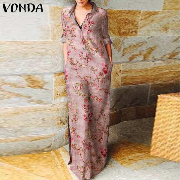 casual dresses vonda 2021 women bohemian long maxi dress autumn pockets vintage floral printed pleated lapel collar shirt femme sundress, Black;gray
casual dresses vonda 2021 women bohemian long maxi dress autumn pockets vintage floral printed pleated lapel collar shirt femme sundress, Black;gray