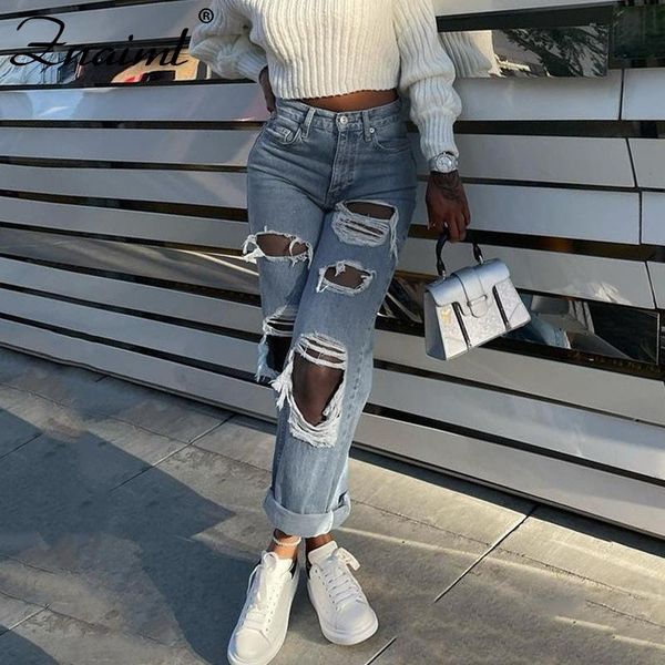 znaiml casual high waist straight denim pants ripped distressed jeans women fashion spring streetwear style washed trouser women's, Blue
znaiml casual high waist straight denim pants ripped distressed jeans women fashion spring streetwear style washed trouser women's, Blue
