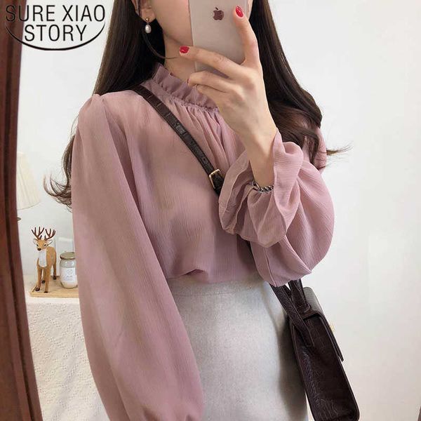 spring korean chic flare sleeve chiffon shirt solid sweet loose long sleeve women blouse pink blusas mujer de moda 7880 210528, White
spring korean chic flare sleeve chiffon shirt solid sweet loose long sleeve women blouse pink blusas mujer de moda 7880 210528, White