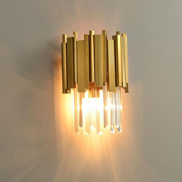 wall lamps golden chrome silver black crystal clear led lamp light designer sconce for bedroom