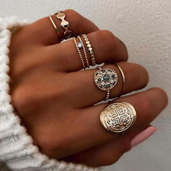 cluster rings diezi bohemian vintage gold color knuckle joint set for women ladies rhinestone geometric gem stone finger jewelry, Golden;silver
cluster rings diezi bohemian vintage gold color knuckle joint set for women ladies rhinestone geometric gem stone finger jewelry, Golden;silver
