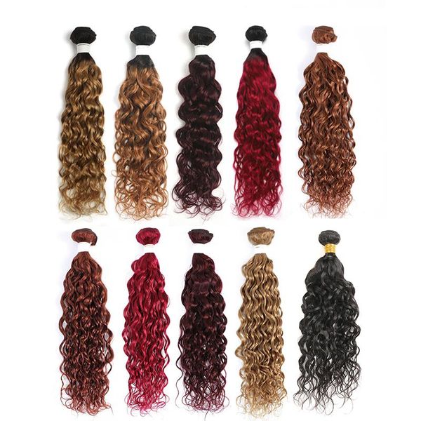 human hair bulks water wave bundles 8-26inch brazilian ombre blonde weave 1pc non-remy extension weft soku, Black 
human hair bulks water wave bundles 8-26inch brazilian ombre blonde weave 1pc non-remy extension weft soku, Black