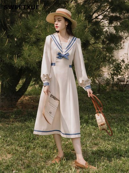 navy collar high waist chic dress 2021 women's retro bow long sleeve elegant ladies vestidos casual dresses, Black;gray
navy collar high waist chic dress 2021 women's retro bow long sleeve elegant ladies vestidos casual dresses, Black;gray