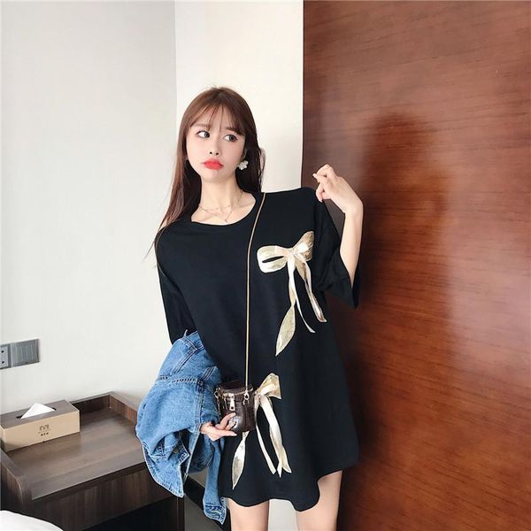 women's t-shirt female t-shirts 2021 summer sweet fashion patchwork bows women casual loose all-match three quarter long, White
women's t-shirt female t-shirts 2021 summer sweet fashion patchwork bows women casual loose all-match three quarter long, White