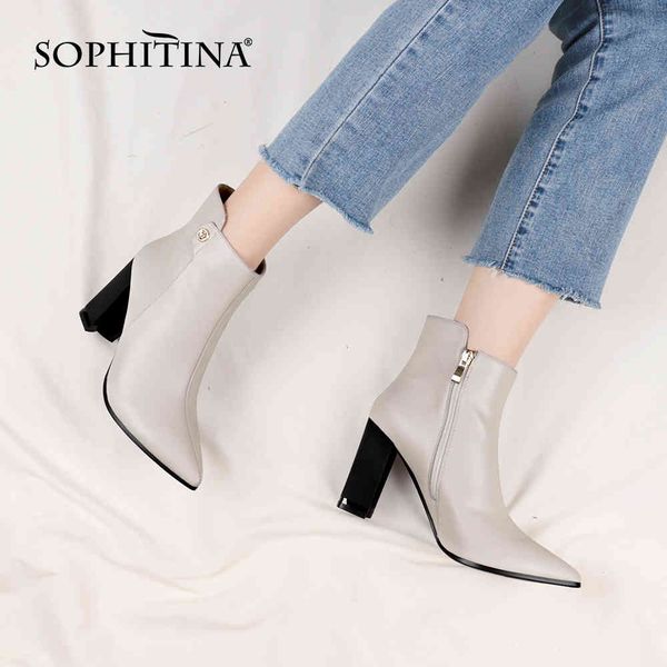 sophitina heeled boots for women autumn winter fashion high heel pointed toe genuine leather comfort women shoes pc800 210513, Black
sophitina heeled boots for women autumn winter fashion high heel pointed toe genuine leather comfort women shoes pc800 210513, Black