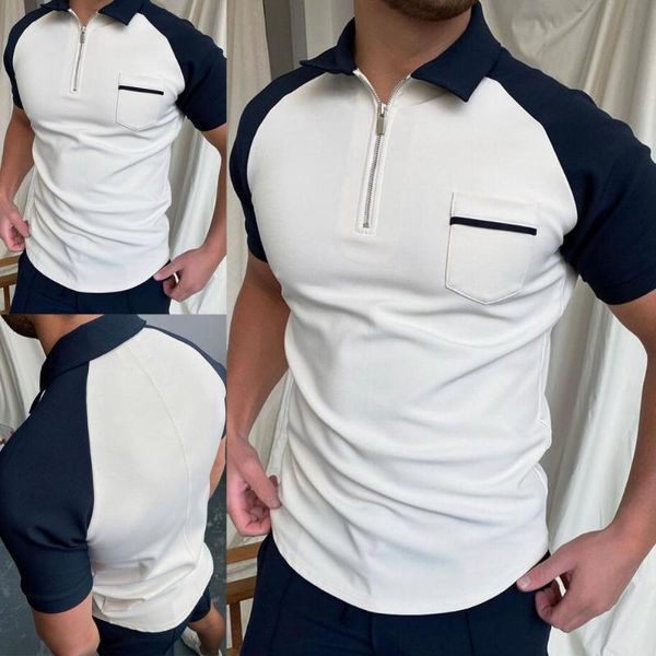 men's t-shirts summer fashion 2021 t-shirt color block loose lapel pocket casual men streetwear workwear, White;black
men's t-shirts summer fashion 2021 t-shirt color block loose lapel pocket casual men streetwear workwear, White;black