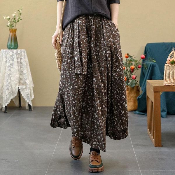skirts retro cotton and linen floral skirt spring trendy irregular literary high waist female printed mid-length a-line y1585, Black
skirts retro cotton and linen floral skirt spring trendy irregular literary high waist female printed mid-length a-line y1585, Black