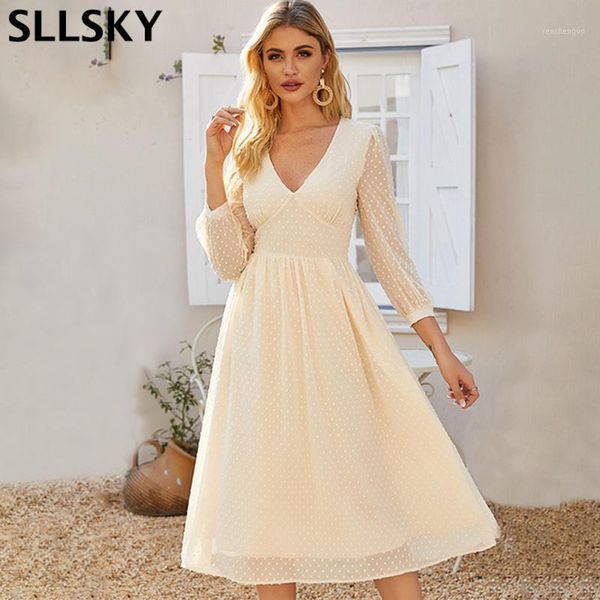 sllsky polka dot solid color dress women spring a-line v-neck long sleeve high waist vintage fashion female mid length casual dresses, Black;gray
sllsky polka dot solid color dress women spring a-line v-neck long sleeve high waist vintage fashion female mid length casual dresses, Black;gray