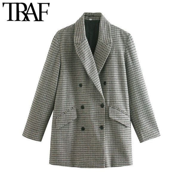 traf women fashion office wear double breasted check blazer coat vintage long sleeve pockets female outerwear chic 210415, Black;brown
traf women fashion office wear double breasted check blazer coat vintage long sleeve pockets female outerwear chic 210415, Black;brown