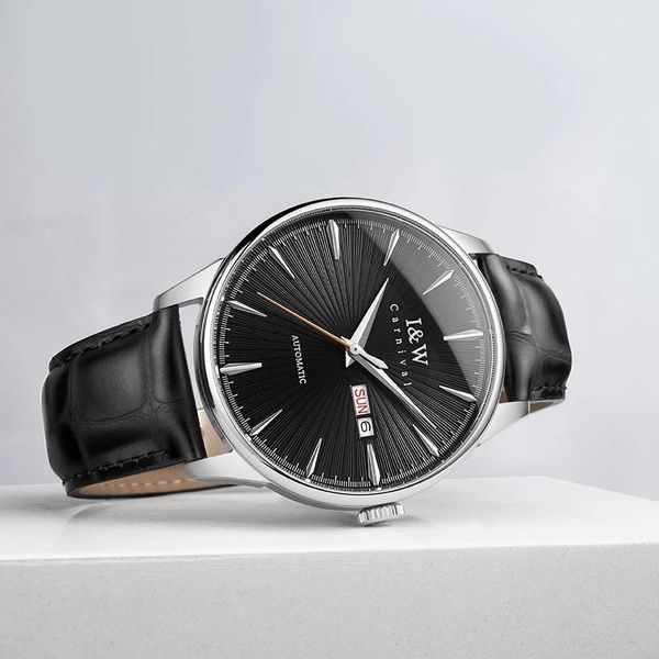 wristwatches carnival automatic watch for men fashion sapphire business calendar dress mechanical wristwatch clock 2021 relogio, Slivery;brown
wristwatches carnival automatic watch for men fashion sapphire business calendar dress mechanical wristwatch clock 2021 relogio, Slivery;brown