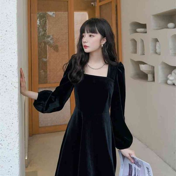 s-xl plus size spring dress girls solid female vintage party velvet evening long sleeve women es robe vestido 210423, Black;red
s-xl plus size spring dress girls solid female vintage party velvet evening long sleeve women es robe vestido 210423, Black;red