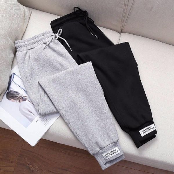 pants women loose sweatpants casual cotton trousers pocket high waist thin autumn leisure women's & capris, Black;white
pants women loose sweatpants casual cotton trousers pocket high waist thin autumn leisure women's & capris, Black;white