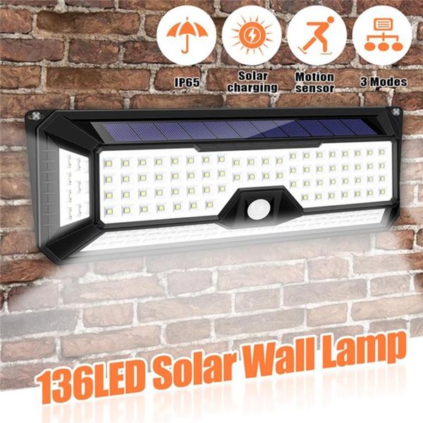 solar lamps 136 led 1300lm light pir motion sensor security outdoor garden garage yard gate waterproof wall lamp
solar lamps 136 led 1300lm light pir motion sensor security outdoor garden garage yard gate waterproof wall lamp