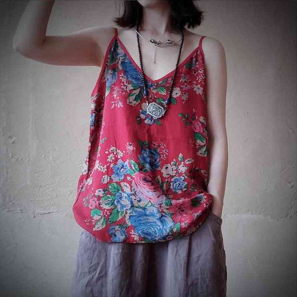 summer clothes vintage print womens camis flower v-neck retro comfortable 2 colors women slings, White
summer clothes vintage print womens camis flower v-neck retro comfortable 2 colors women slings, White